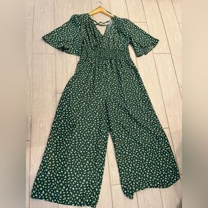Good Luck Gem Green Floral Wideleg Jumper